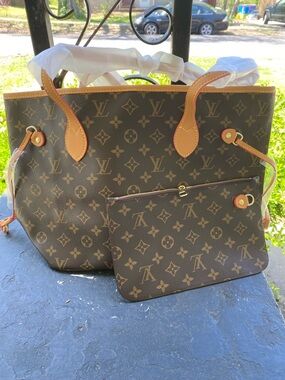 NOT AUTHENTIC Louis Vuitton Monogram Canvas Neverfull Tote with Pouch